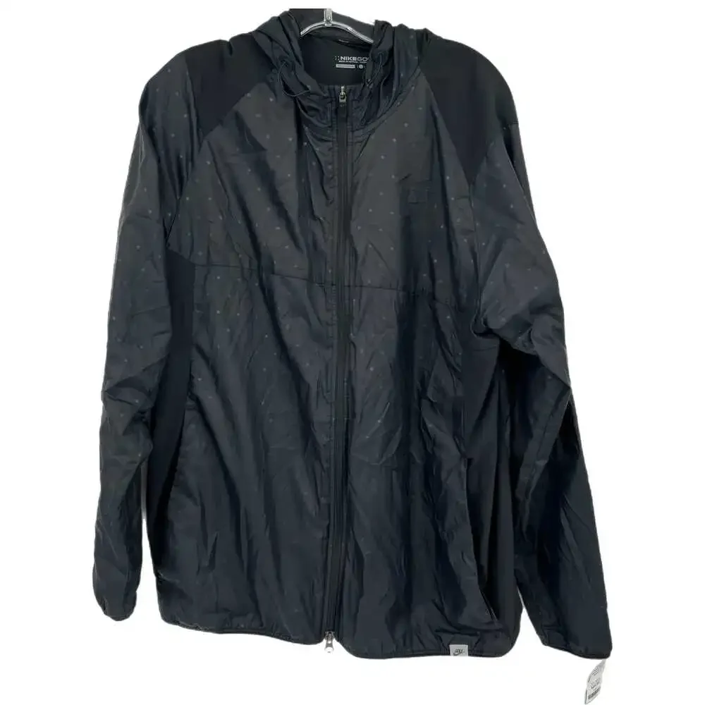 Nike Black Polyester Windbreaker Jacket | Men’s Size L